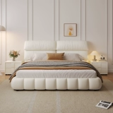 Кремовая двуспальная кровать кожаная кровать Yuqin French Style