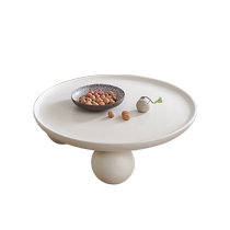 Qiliwu French cream style round bowl coffee table small apartment living room home white round medieval style small coffee table