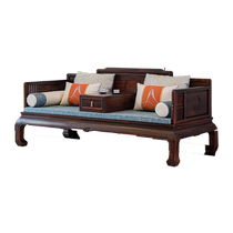 Ink landscape broad-leaf cocobolo poetry Arhat bed new Chinese style classical mahogany solid wood furniture deposit