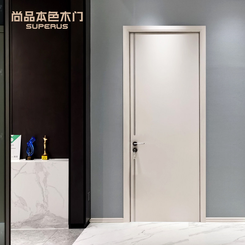 Champint wood door Indoor solid wood composite door solid wood composite door white bedroom door room door eco-Vientiane H