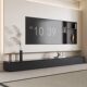 Saint Baiyu Black Floor-Standing Tv Cabinet for Living Room, Light Luxury and High-End Solid Wood Floor Cabinet, Modern Minimalist Tv Cabinet