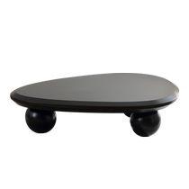 Qiliwu French retro cream style banana leaf coffee table modern minimalist wabi-sabi medium antique style black small coffee table