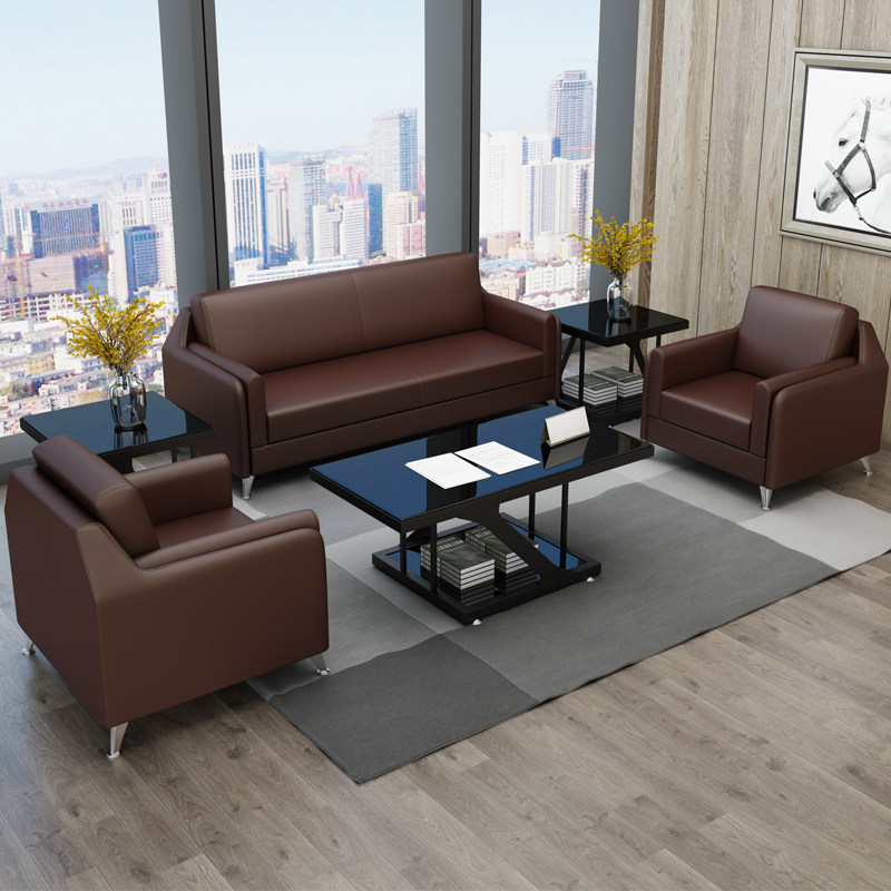 Ziyu Office Sofa Brief About Modern Tea Table Composition Suit Business Reception Lounge Guest Trio in talks