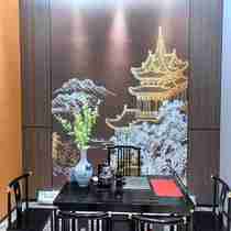 New Silk Road white jade privately customized high-end embroidery background wall
