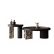 Mesa de centro minimalista de diseño Helen Xiannu, mesa de centro retro de mármol natural redonda para sala de estar, combinación moderna de lujo ligera