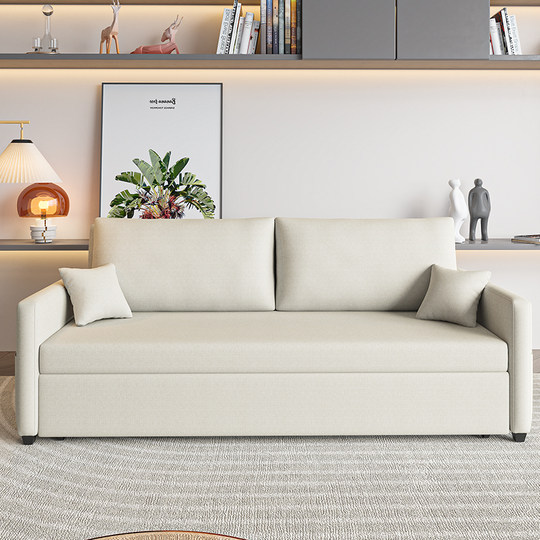 Gremor Folding Sofa Bed, Dual-Purpose for Living Room, Cream Style, Suitable for Small Apartments, Multifunctional, Extendable Pull-Out Fabric Bed