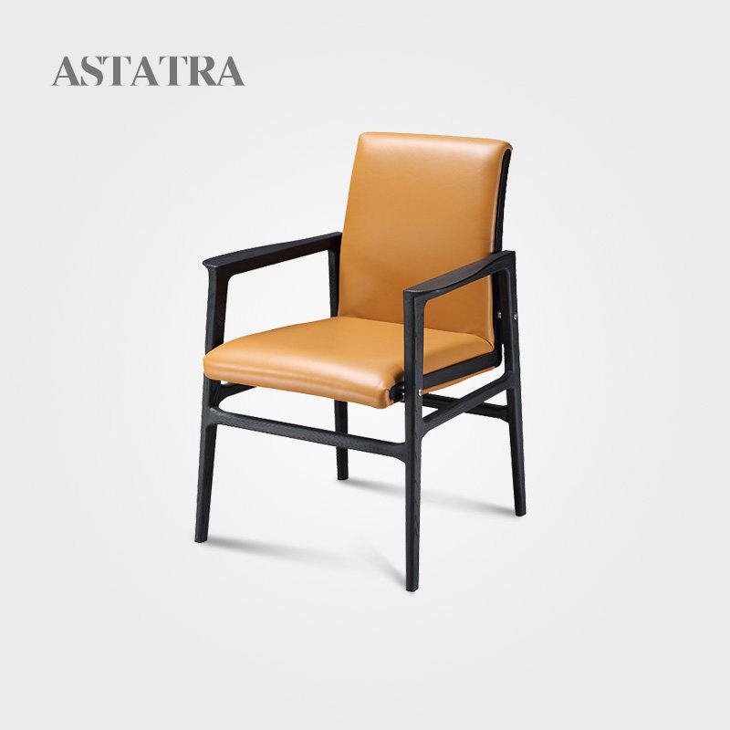 Italian style minimalist solid wood dining chair modern minimalist dining table and chairs Home dining room chair backrest stool DeChi furniture