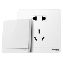 Schneider switch socket panel one single five-hole USB socket Yishangjing porcelain white