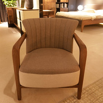 百强家具 马丁系列 黑胡桃木现代简约风格休闲款 布艺沙发5M264B