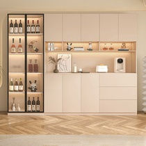 Eisen-resistant sideboard high cabinet integrated wall-mounted modern minimalist home living room storage cabinet cream style light luxury