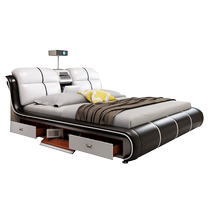 Kaimenhaochuang Smart Massage Tatami Multifunctional Master Bedroom Queen Bed 2m Double Marriage Bed Modern Projector Bed