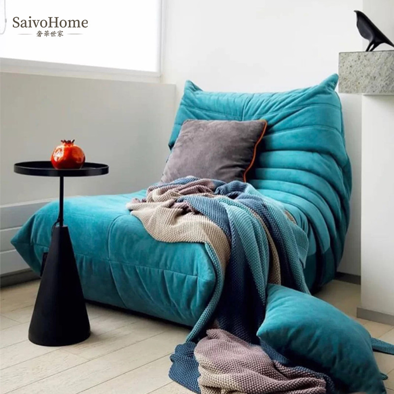 Luxury family light luxury net red TOGO caterpillar lazy fabric sofa balcony lying single living room tatami