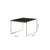 Dior black tempered glass coffee table stainless steel long coffee table office area reception office furniture