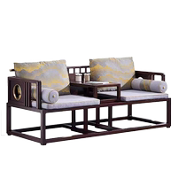 Guangming Furniture solid wood new Chinese style Arhat bed red zebra wood leisure sofa 4531S Red Star Macalline