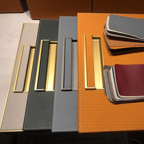 Zolali leather wardrobe door panel six-sided stitching leather villa cabinet smoked surface high-end alloy edge-sealed hard bag