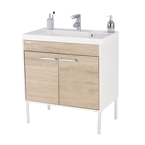 American Standard Bathroom Leju multi-layer solid wood modern series floor-standing wooden texture mirror cabinet CVASCT70