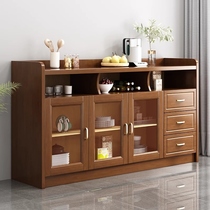 Eisenai new Chinese solid wood sideboard kitchen rack storage cabinet integrated with glass door against the wall for home use