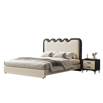 Chazedai French Cream Style Ripple Bed Master Bedroom Bed 2024 New Modern Simple 1 8-Bed Double Internet Celebrity Bed