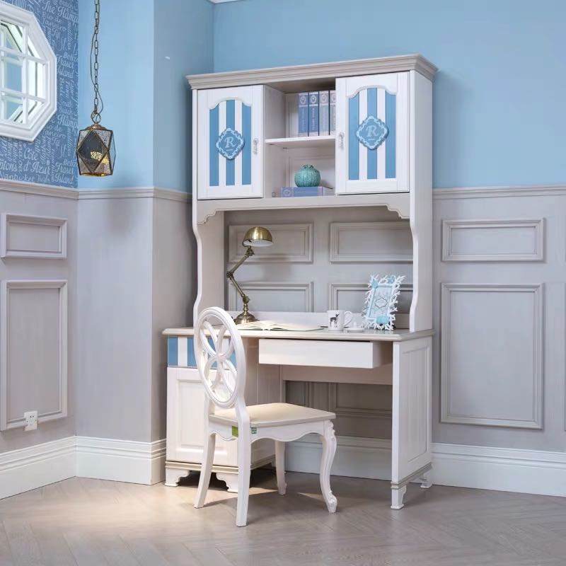 Bean Din Estate Noble Family Modern Light Lavish Children Teenagers Solid Wood Furniture Desks Bookshelves 1200 * 560 * 7