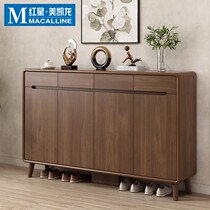 Saint Baiyu new Chinese style home multi-functional shoe cabinet entrance living room entrance cabinet entrance door solid wood frame partition cabinet