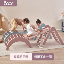 Boori small climbing frame baby home slide double-sided slide childrens indoor triangle arch climbing frame