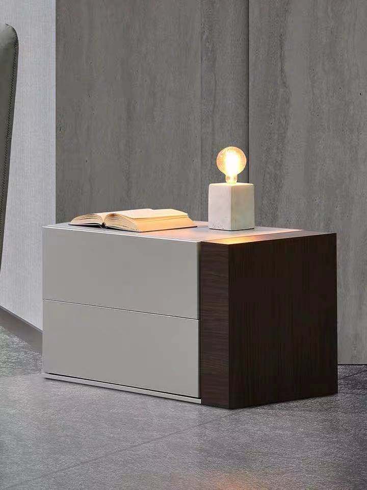 MD Home Furniture Nightstand Italy Original Imported Baking Lacquered minimalist Nordic Modern Bedroom Bedside STL