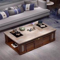 Aojing natural marble Kung Fu coffee table living room household tea table slate surface kettle integrated fully automatic