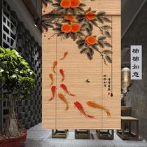 New Chinese style ink classical landscape painting roller blinds see-through partition screen door curtain Chinese style see-through shade curtain