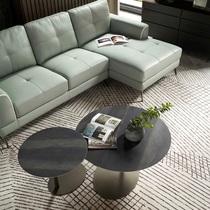 Various furniture coffee tables round coffee tables original design ins style high and low coffee tables microcrystalline stone stainless steel slate