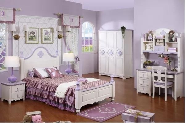 Douding Manor Oak Villa Series Lilac Garden Modern Simple French Leisure Children Youth Solid Wood Single