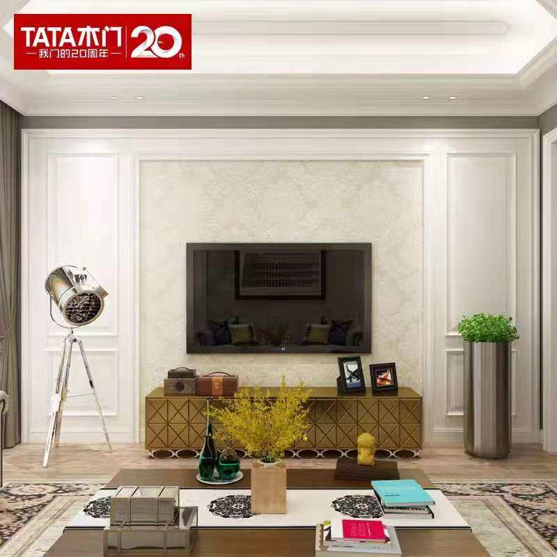 TATA wooden door background wall TV background wall living room wall panel free paint No. 5 background wall package 820AN