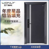 Wangli Security Door Class A anti-theft door simple and fashionable double door and double door single door can be customized as a non-standard the same style in offline stores