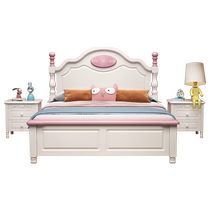 Ailaijia childrens bed girl princess bed American all solid wood modern simple single boy storage teen bed