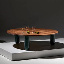 French La Chance Sunday marble white desk coffee table round dining table creative table