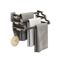 Meiqisheng towel rack bathroom punch-free storage rack bathroom towel rack light luxury style toilet towel hanging rod