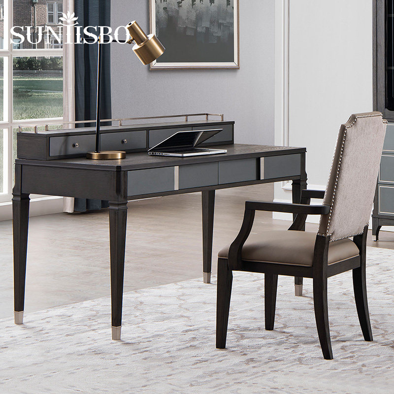 Saintesburg Loca solid wood desk book chair one-word board desk study furniture set combination BGT-2206