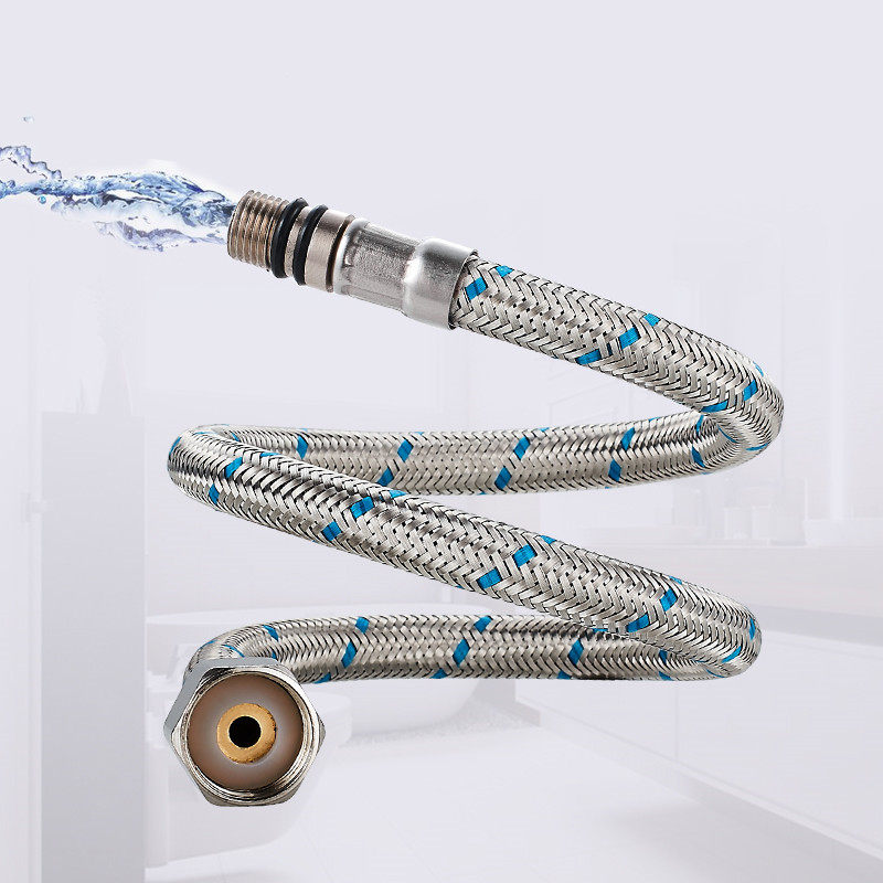 Cabe faucet hot and cold upper water pipe resistant high temperature and high pressure stainless steel braided hose metal hose inlet hose