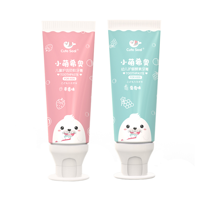 Little Meng Xio Children's Dental Care Anti-Caries Anti-Molar Anti-Moth Low Fluoride Toothpaste Young Children's Gum Care Enzyme can swallow toothpaste 55g