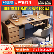Wennuo solid wood desk simple modern computer desk with keyboard support home office desk bedroom study desk