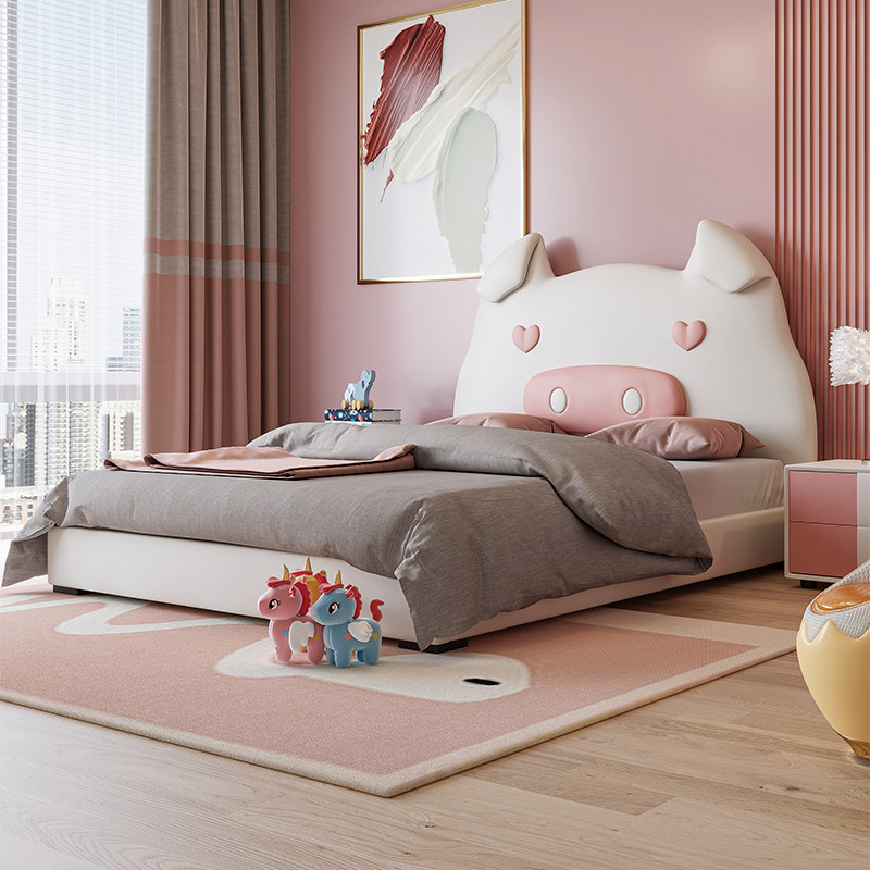 Fimasee soft bag children's bed cartoon creative boy girl cloth art bed minimalist modern 1 5 m bedroom bed yy