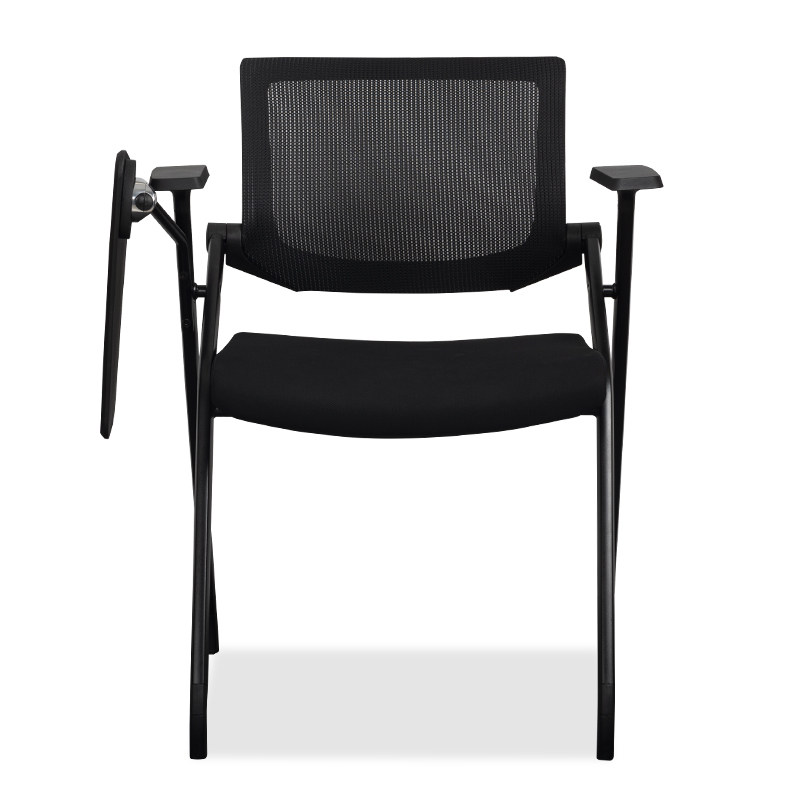 Paige Folding training chair with writing board chair Teaching computer chair Fixed four-legged wheeled guest chair