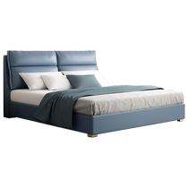 Lafufei Modern Simple Leather Bed 1 8m Double Bed Three Drawers Storage Soft Package Master Bedroom Leather Bed D028