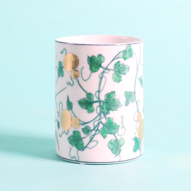 GERODI ceramic pen container storage box small flower study desk ornaments toothpaste bucket