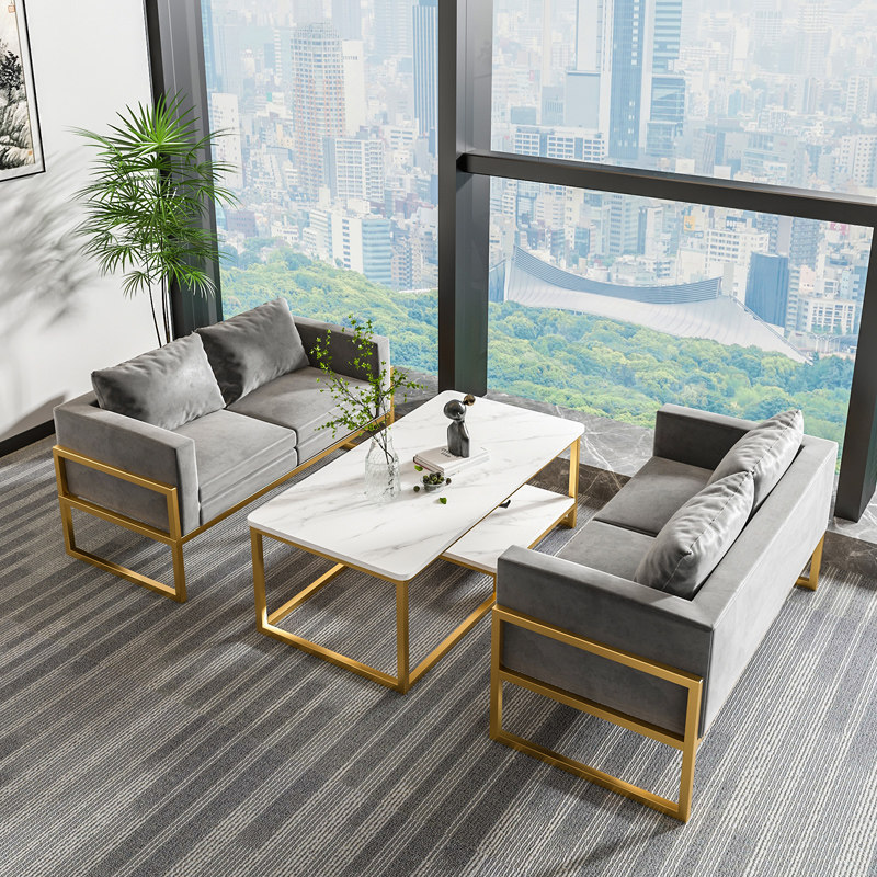 Inn Romance Office Guest Sofa Suit Business Minima Modern Guests Talks Office Sofa Tea Table And Chairs Combination