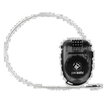 Pacsafe retractable cable four-digit anti-theft lock black durable and strong outdoor