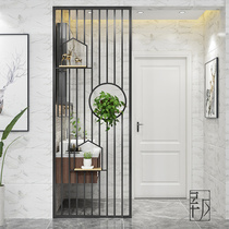 Nordic screen partition storage rack flower rack into the home washbasin porch decoration dining living room creative hollow partition wall