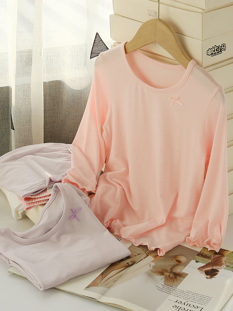 Children's Modal pajamas set Girls Long sleeve Air conditioning clothes Girls Home clothes Baby Underwear summer thin section
