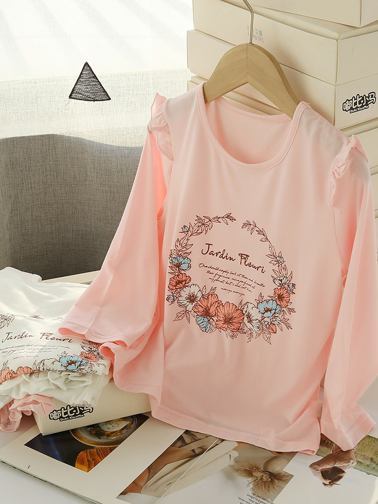 Girls Modal Underwear set Ultra-thin Children's long-sleeved loungewear Girls Pajamas Baby Autumn Clothes Sanitary pants thin section