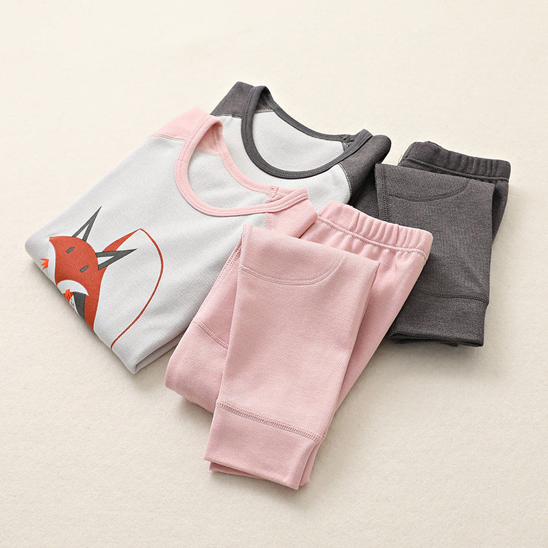 Dooby pony boneless children's underwear set Spring and autumn boys and girls autumn clothes Sanitary pants Baby pajamas Home clothes