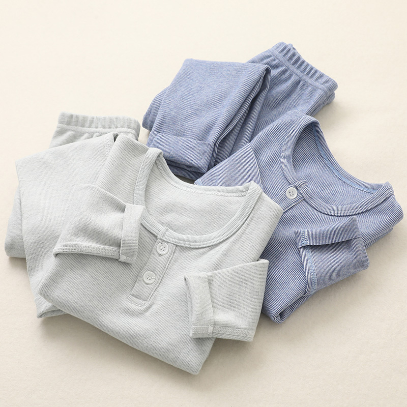 De Rong children's underwear set baby pajamas thin velvet 2019 autumn and winter new boys autumn clothes sanitary pants warm clothes